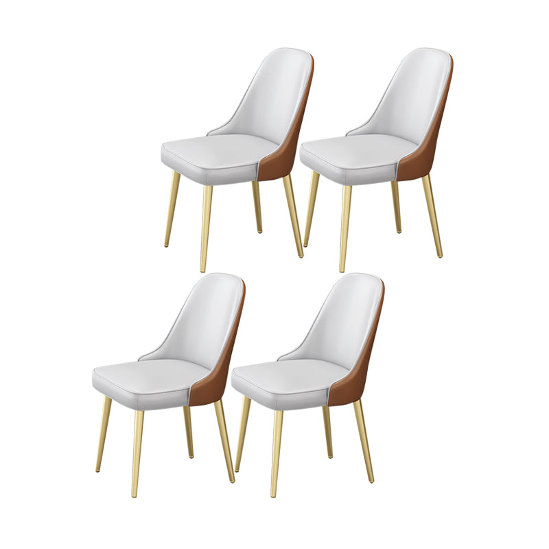 Scandinavian Arm Solid Back Dining Side Chair Leather Dining Side Chair Taupe 4 Piece Set Clearhalo ' kitchen&dining_furn' 'Dining Chairs' 'Dining Tables & Seating' 'dining_chair' 'furn' 'furn_dining_chair' 'Furniture' 'furniture_dining_chair' 'Kitchen & Dining Furniture' 'kitchen' 4589235