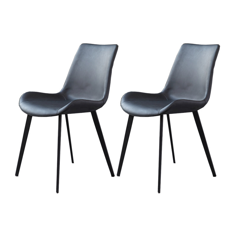 Industrial Metal Kitchen Dining Room Side Chair Solid Back Chair Black 2 Piece Set Clearhalo ' kitchen&dining_furn' 'Dining Chairs' 'Dining Tables & Seating' 'dining_chair' 'furn' 'furn_dining_chair' 'Furniture' 'furniture_dining_chair' 'Kitchen & Dining Furniture' 'kitchen' 4589238