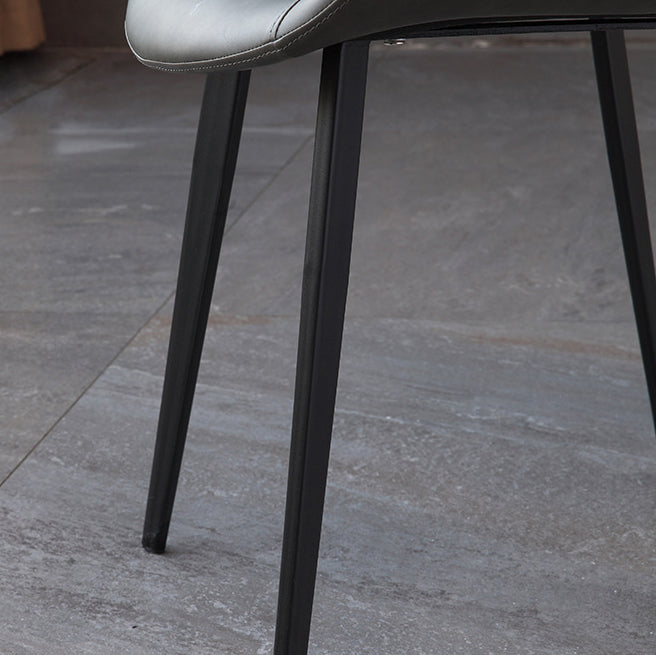 Industrial Metal Kitchen Dining Room Side Chair Solid Back Chair Clearhalo ' kitchen&dining_furn' 'Dining Chairs' 'Dining Tables & Seating' 'dining_chair' 'furn' 'furn_dining_chair' 'Furniture' 'furniture_dining_chair' 'Kitchen & Dining Furniture' 'kitchen' 4589250