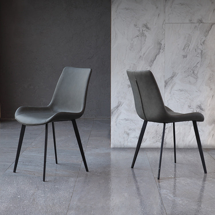 Industrial Metal Kitchen Dining Room Side Chair Solid Back Chair Clearhalo ' kitchen&dining_furn' 'Dining Chairs' 'Dining Tables & Seating' 'dining_chair' 'furn' 'furn_dining_chair' 'Furniture' 'furniture_dining_chair' 'Kitchen & Dining Furniture' 'kitchen' 4589251