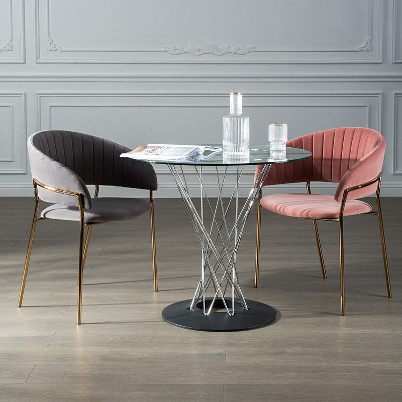 Scandinavian Open Back Arm Dining Chairs Upholstered Side Chair Clearhalo ' kitchen&dining_furn' 'Dining Chairs' 'Dining Tables & Seating' 'dining_chair' 'furn' 'furn_dining_chair' 'Furniture' 'furniture_dining_chair' 'Kitchen & Dining Furniture' 'kitchen' 4589254