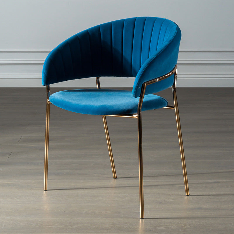 Scandinavian Open Back Arm Dining Chairs Upholstered Side Chair Blue 1 Piece Clearhalo ' kitchen&dining_furn' 'Dining Chairs' 'Dining Tables & Seating' 'dining_chair' 'furn' 'furn_dining_chair' 'Furniture' 'furniture_dining_chair' 'Kitchen & Dining Furniture' 'kitchen' 4589255