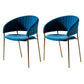 Scandinavian Open Back Arm Dining Chairs Upholstered Side Chair Blue 2 Piece Set Clearhalo ' kitchen&dining_furn' 'Dining Chairs' 'Dining Tables & Seating' 'dining_chair' 'furn' 'furn_dining_chair' 'Furniture' 'furniture_dining_chair' 'Kitchen & Dining Furniture' 'kitchen' 4589256