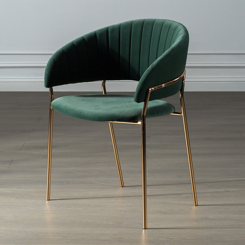 Scandinavian Open Back Arm Dining Chairs Upholstered Side Chair Blackish Green 1 Piece Clearhalo ' kitchen&dining_furn' 'Dining Chairs' 'Dining Tables & Seating' 'dining_chair' 'furn' 'furn_dining_chair' 'Furniture' 'furniture_dining_chair' 'Kitchen & Dining Furniture' 'kitchen' 4589260