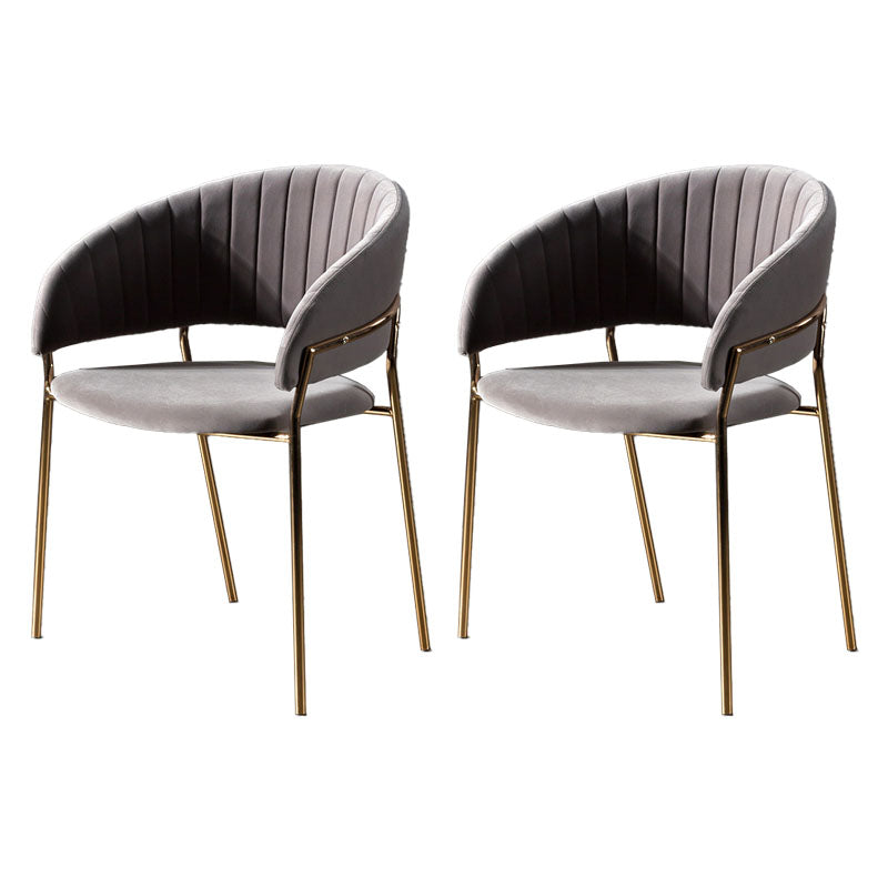 Scandinavian Open Back Arm Dining Chairs Upholstered Side Chair Grey 2 Piece Set Clearhalo ' kitchen&dining_furn' 'Dining Chairs' 'Dining Tables & Seating' 'dining_chair' 'furn' 'furn_dining_chair' 'Furniture' 'furniture_dining_chair' 'Kitchen & Dining Furniture' 'kitchen' 4589268