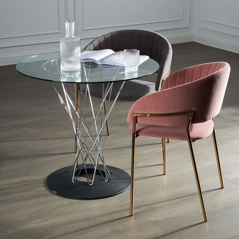 Scandinavian Open Back Arm Dining Chairs Upholstered Side Chair Clearhalo ' kitchen&dining_furn' 'Dining Chairs' 'Dining Tables & Seating' 'dining_chair' 'furn' 'furn_dining_chair' 'Furniture' 'furniture_dining_chair' 'Kitchen & Dining Furniture' 'kitchen' 4589271