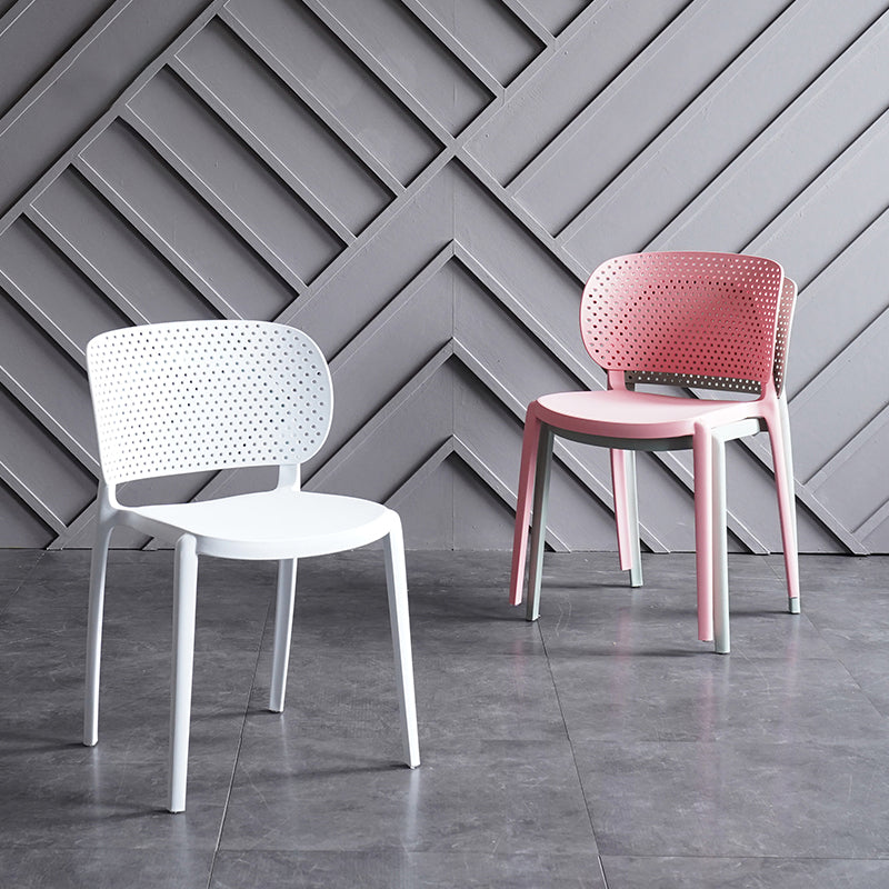 Contemporary Chairs Dining Armless Plastic Open Back Side Chair for Kitchen Clearhalo ' kitchen&dining_furn' 'Dining Chairs' 'Dining Tables & Seating' 'dining_chair' 'furn' 'furn_dining_chair' 'Furniture' 'furniture_dining_chair' 'Kitchen & Dining Furniture' 'kitchen' 4589277