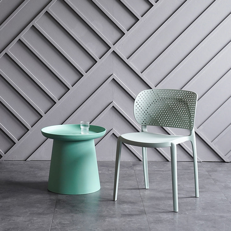 Contemporary Chairs Dining Armless Plastic Open Back Side Chair for Kitchen Clearhalo ' kitchen&dining_furn' 'Dining Chairs' 'Dining Tables & Seating' 'dining_chair' 'furn' 'furn_dining_chair' 'Furniture' 'furniture_dining_chair' 'Kitchen & Dining Furniture' 'kitchen' 4589279