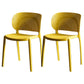Contemporary Chairs Dining Armless Plastic Open Back Side Chair for Kitchen Yellow 2 Piece Set Clearhalo ' kitchen&dining_furn' 'Dining Chairs' 'Dining Tables & Seating' 'dining_chair' 'furn' 'furn_dining_chair' 'Furniture' 'furniture_dining_chair' 'Kitchen & Dining Furniture' 'kitchen' 4589280