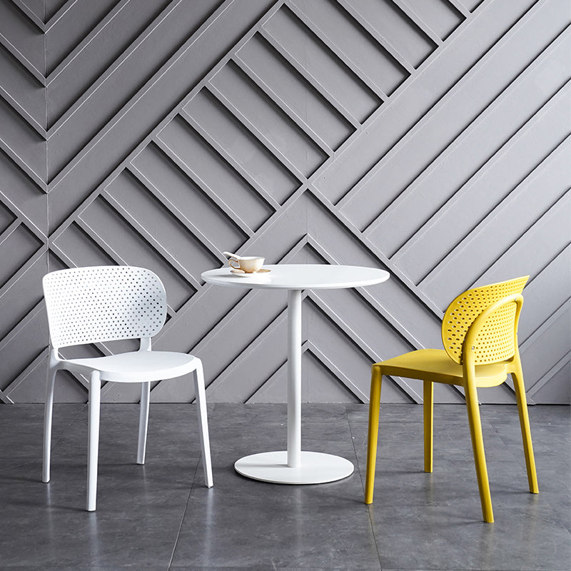 Contemporary Chairs Dining Armless Plastic Open Back Side Chair for Kitchen Clearhalo ' kitchen&dining_furn' 'Dining Chairs' 'Dining Tables & Seating' 'dining_chair' 'furn' 'furn_dining_chair' 'Furniture' 'furniture_dining_chair' 'Kitchen & Dining Furniture' 'kitchen' 4589281