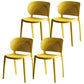Contemporary Chairs Dining Armless Plastic Open Back Side Chair for Kitchen Yellow 4 Piece Set Clearhalo ' kitchen&dining_furn' 'Dining Chairs' 'Dining Tables & Seating' 'dining_chair' 'furn' 'furn_dining_chair' 'Furniture' 'furniture_dining_chair' 'Kitchen & Dining Furniture' 'kitchen' 4589282