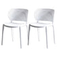 Contemporary Chairs Dining Armless Plastic Open Back Side Chair for Kitchen White 2 Piece Set Clearhalo ' kitchen&dining_furn' 'Dining Chairs' 'Dining Tables & Seating' 'dining_chair' 'furn' 'furn_dining_chair' 'Furniture' 'furniture_dining_chair' 'Kitchen & Dining Furniture' 'kitchen' 4589285