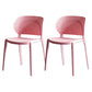 Contemporary Chairs Dining Armless Plastic Open Back Side Chair for Kitchen Pink 2 Piece Set Clearhalo ' kitchen&dining_furn' 'Dining Chairs' 'Dining Tables & Seating' 'dining_chair' 'furn' 'furn_dining_chair' 'Furniture' 'furniture_dining_chair' 'Kitchen & Dining Furniture' 'kitchen' 4589292