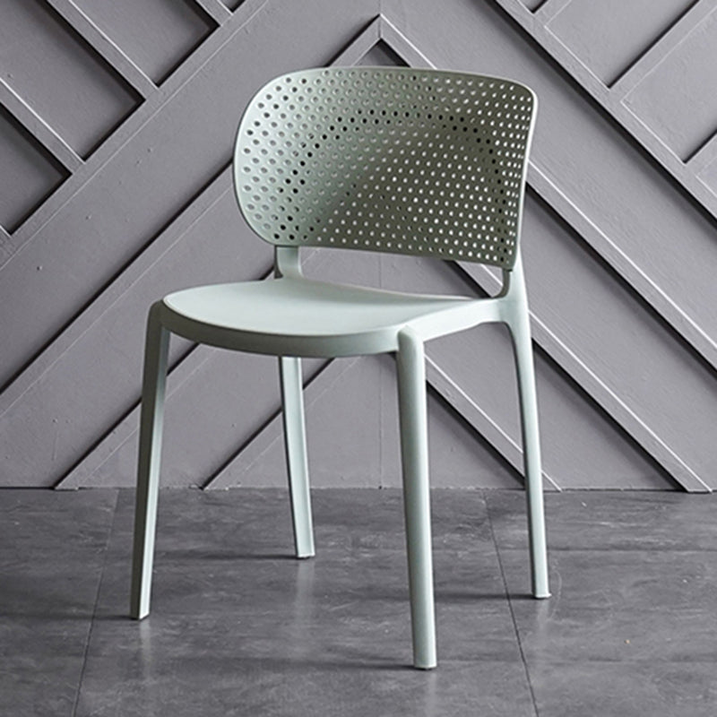 Contemporary Chairs Dining Armless Plastic Open Back Side Chair for Kitchen Green 1 Piece Clearhalo ' kitchen&dining_furn' 'Dining Chairs' 'Dining Tables & Seating' 'dining_chair' 'furn' 'furn_dining_chair' 'Furniture' 'furniture_dining_chair' 'Kitchen & Dining Furniture' 'kitchen' 4589295