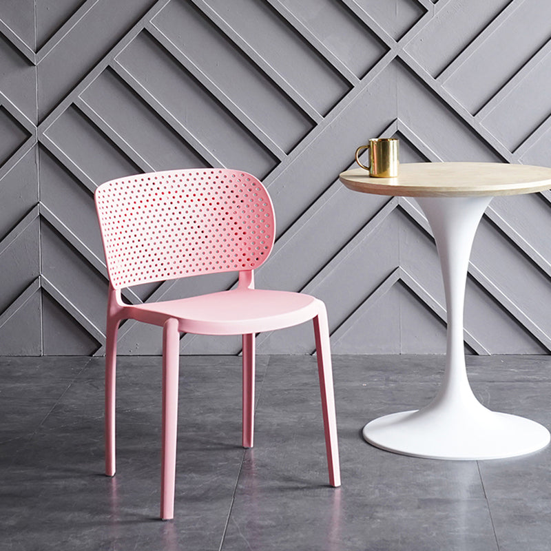 Contemporary Chairs Dining Armless Plastic Open Back Side Chair for Kitchen Clearhalo ' kitchen&dining_furn' 'Dining Chairs' 'Dining Tables & Seating' 'dining_chair' 'furn' 'furn_dining_chair' 'Furniture' 'furniture_dining_chair' 'Kitchen & Dining Furniture' 'kitchen' 4589296