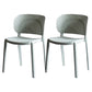 Contemporary Chairs Dining Armless Plastic Open Back Side Chair for Kitchen Green 2 Piece Set Clearhalo ' kitchen&dining_furn' 'Dining Chairs' 'Dining Tables & Seating' 'dining_chair' 'furn' 'furn_dining_chair' 'Furniture' 'furniture_dining_chair' 'Kitchen & Dining Furniture' 'kitchen' 4589297