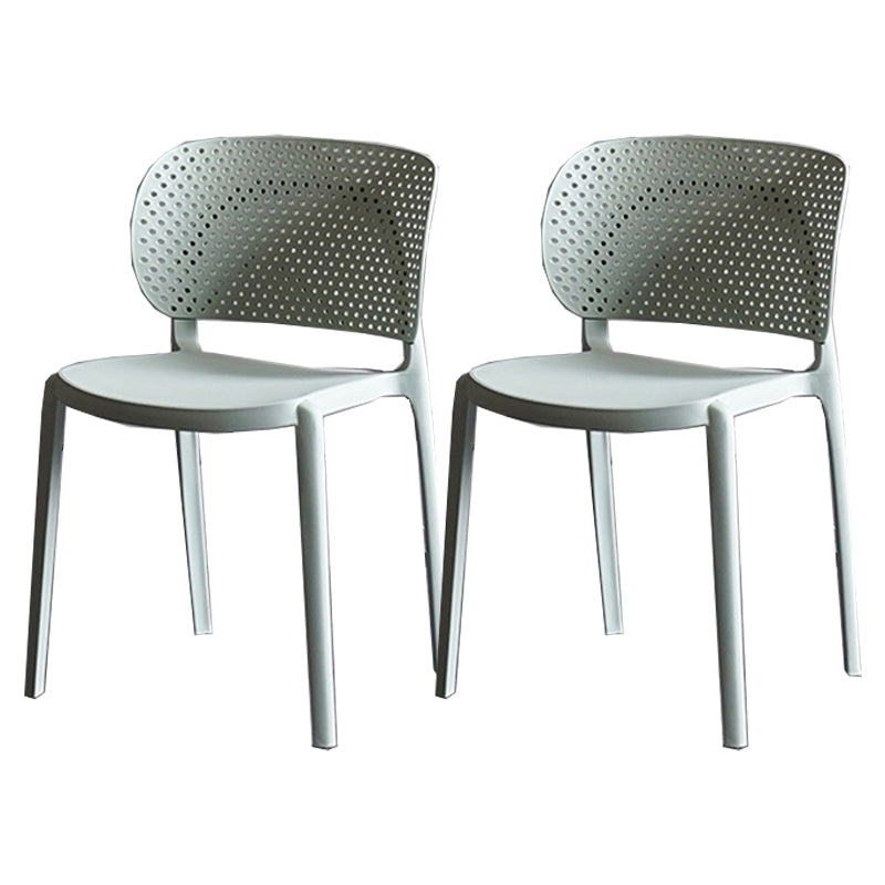 Contemporary Chairs Dining Armless Plastic Open Back Side Chair for Kitchen Green 2 Piece Set Clearhalo ' kitchen&dining_furn' 'Dining Chairs' 'Dining Tables & Seating' 'dining_chair' 'furn' 'furn_dining_chair' 'Furniture' 'furniture_dining_chair' 'Kitchen & Dining Furniture' 'kitchen' 4589297