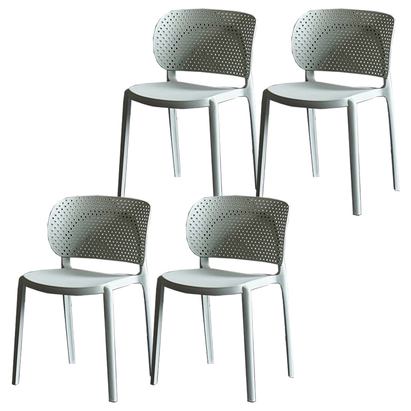 Contemporary Chairs Dining Armless Plastic Open Back Side Chair for Kitchen Green 4 Piece Set Clearhalo ' kitchen&dining_furn' 'Dining Chairs' 'Dining Tables & Seating' 'dining_chair' 'furn' 'furn_dining_chair' 'Furniture' 'furniture_dining_chair' 'Kitchen & Dining Furniture' 'kitchen' 4589299