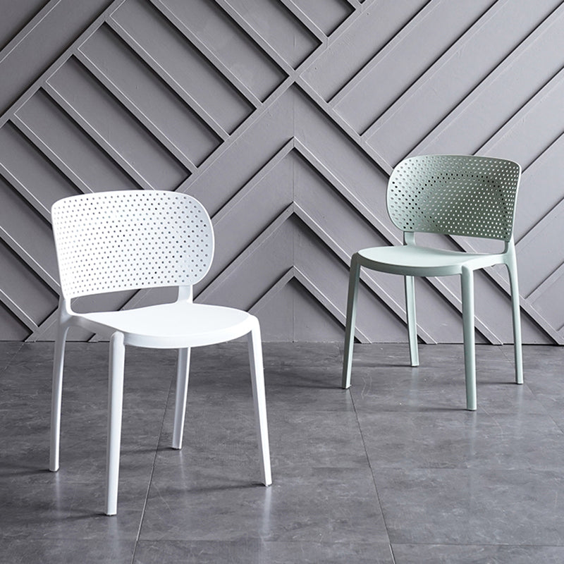 Contemporary Chairs Dining Armless Plastic Open Back Side Chair for Kitchen Clearhalo ' kitchen&dining_furn' 'Dining Chairs' 'Dining Tables & Seating' 'dining_chair' 'furn' 'furn_dining_chair' 'Furniture' 'furniture_dining_chair' 'Kitchen & Dining Furniture' 'kitchen' 4589300