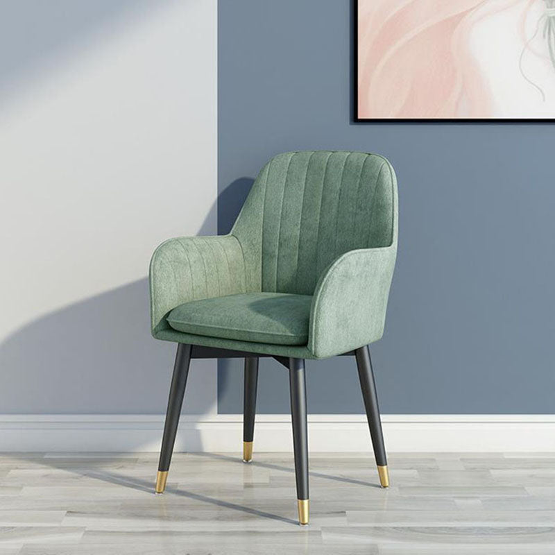 Scandinavian Fabric Dining Chairs for Home Arm Solid Back Dining Side Chair Green 1 Piece Clearhalo ' kitchen&dining_furn' 'Dining Chairs' 'Dining Tables & Seating' 'dining_chair' 'furn' 'furn_dining_chair' 'Furniture' 'furniture_dining_chair' 'Kitchen & Dining Furniture' 'kitchen' 4589303