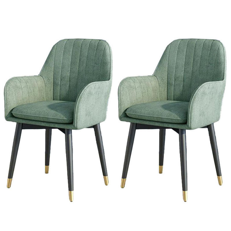 Scandinavian Fabric Dining Chairs for Home Arm Solid Back Dining Side Chair Green 2 Piece Set Clearhalo ' kitchen&dining_furn' 'Dining Chairs' 'Dining Tables & Seating' 'dining_chair' 'furn' 'furn_dining_chair' 'Furniture' 'furniture_dining_chair' 'Kitchen & Dining Furniture' 'kitchen' 4589305