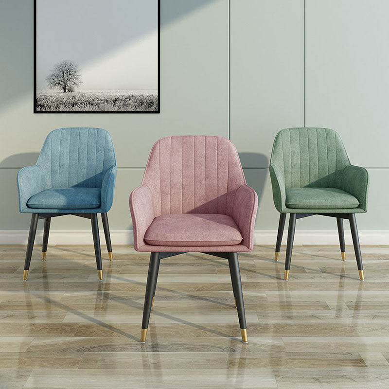 Scandinavian Fabric Dining Chairs for Home Arm Solid Back Dining Side Chair Clearhalo ' kitchen&dining_furn' 'Dining Chairs' 'Dining Tables & Seating' 'dining_chair' 'furn' 'furn_dining_chair' 'Furniture' 'furniture_dining_chair' 'Kitchen & Dining Furniture' 'kitchen' 4589306