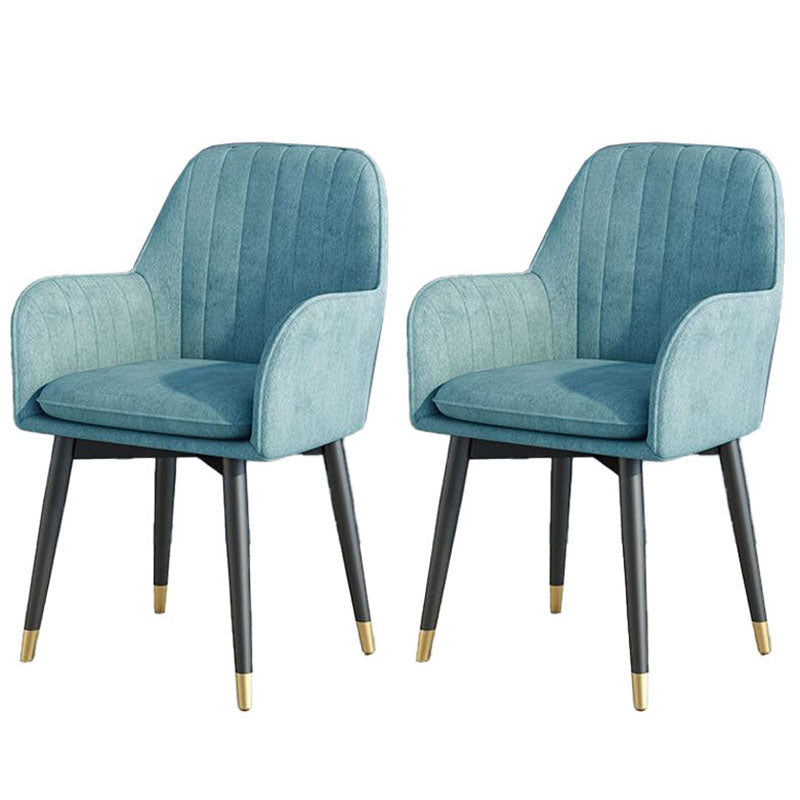 Scandinavian Fabric Dining Chairs for Home Arm Solid Back Dining Side Chair Royal Blue 2 Piece Set Clearhalo ' kitchen&dining_furn' 'Dining Chairs' 'Dining Tables & Seating' 'dining_chair' 'furn' 'furn_dining_chair' 'Furniture' 'furniture_dining_chair' 'Kitchen & Dining Furniture' 'kitchen' 4589311