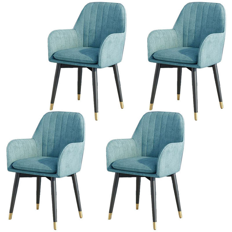 Scandinavian Fabric Dining Chairs for Home Arm Solid Back Dining Side Chair Royal Blue 4 Piece Set Clearhalo ' kitchen&dining_furn' 'Dining Chairs' 'Dining Tables & Seating' 'dining_chair' 'furn' 'furn_dining_chair' 'Furniture' 'furniture_dining_chair' 'Kitchen & Dining Furniture' 'kitchen' 4589312
