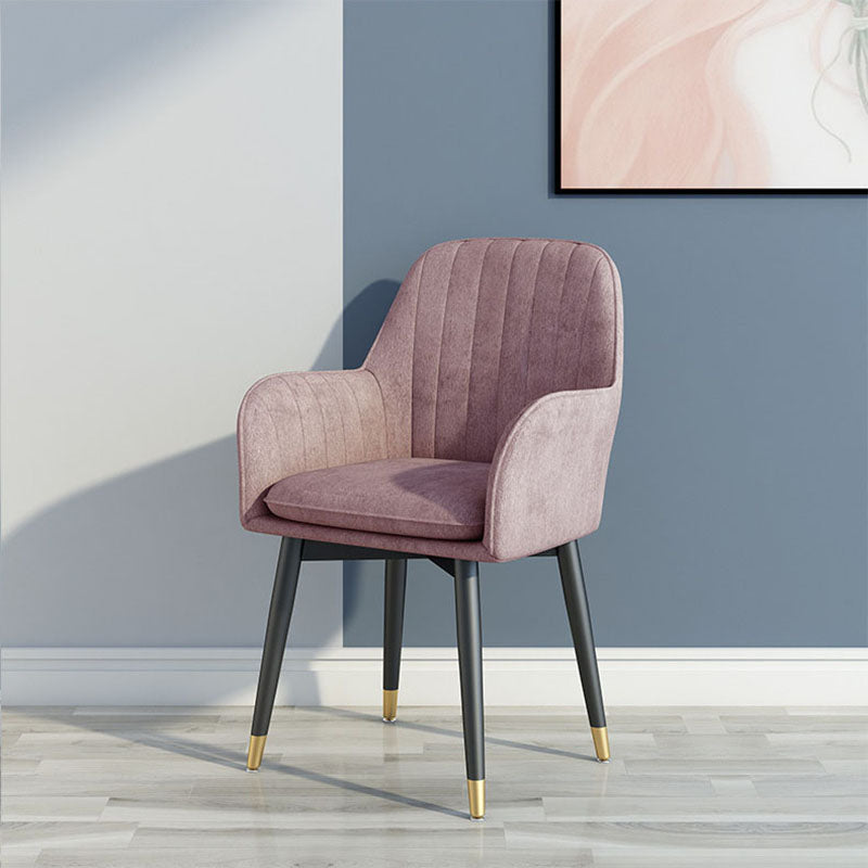 Scandinavian Fabric Dining Chairs for Home Arm Solid Back Dining Side Chair Clearhalo ' kitchen&dining_furn' 'Dining Chairs' 'Dining Tables & Seating' 'dining_chair' 'furn' 'furn_dining_chair' 'Furniture' 'furniture_dining_chair' 'Kitchen & Dining Furniture' 'kitchen' 4589324
