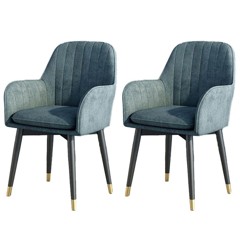 Scandinavian Fabric Dining Chairs for Home Arm Solid Back Dining Side Chair Blue 2 Piece Set Clearhalo ' kitchen&dining_furn' 'Dining Chairs' 'Dining Tables & Seating' 'dining_chair' 'furn' 'furn_dining_chair' 'Furniture' 'furniture_dining_chair' 'Kitchen & Dining Furniture' 'kitchen' 4589327
