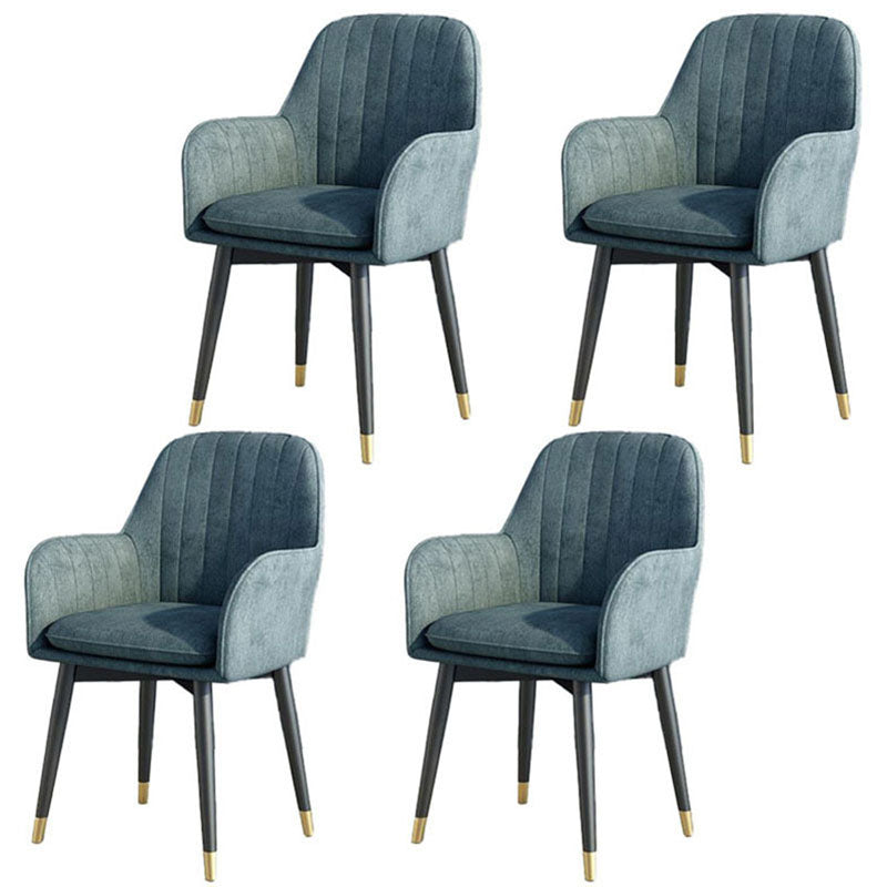 Scandinavian Fabric Dining Chairs for Home Arm Solid Back Dining Side Chair Blue 4 Piece Set Clearhalo ' kitchen&dining_furn' 'Dining Chairs' 'Dining Tables & Seating' 'dining_chair' 'furn' 'furn_dining_chair' 'Furniture' 'furniture_dining_chair' 'Kitchen & Dining Furniture' 'kitchen' 4589328