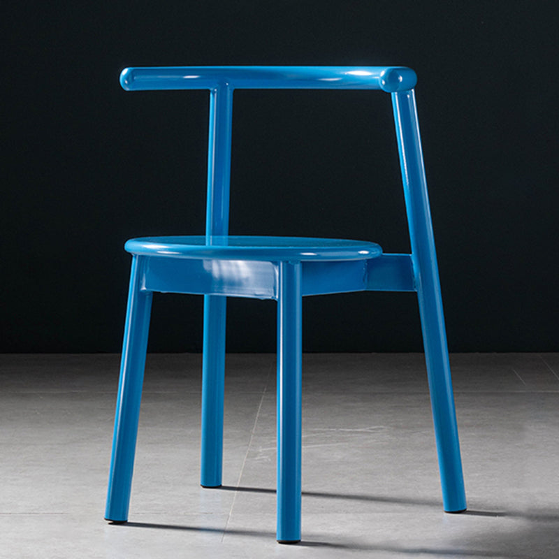 Contemporary Chairs Dining Armless Open Back Side Chairs with Metal Legs for Kitchen Blue 1 Piece Clearhalo ' kitchen&dining_furn' 'Dining Chairs' 'Dining Tables & Seating' 'dining_chair' 'furn' 'furn_dining_chair' 'Furniture' 'furniture_dining_chair' 'Kitchen & Dining Furniture' 'kitchen' 4589331