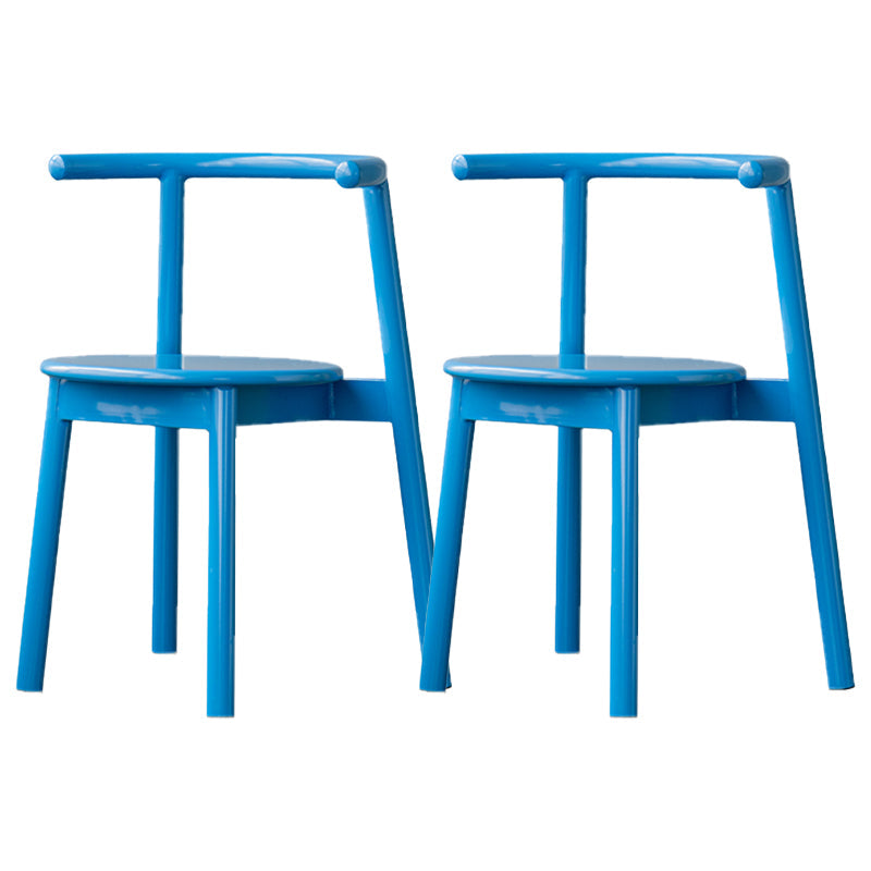 Contemporary Chairs Dining Armless Open Back Side Chairs with Metal Legs for Kitchen Blue 2 Piece Set Clearhalo ' kitchen&dining_furn' 'Dining Chairs' 'Dining Tables & Seating' 'dining_chair' 'furn' 'furn_dining_chair' 'Furniture' 'furniture_dining_chair' 'Kitchen & Dining Furniture' 'kitchen' 4589333