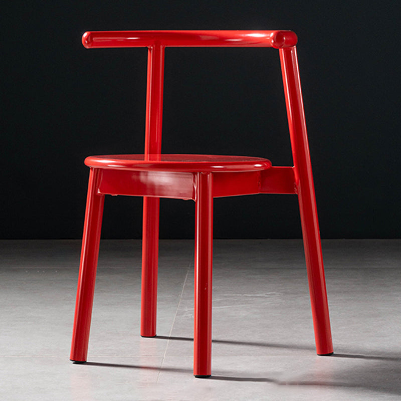 Contemporary Chairs Dining Armless Open Back Side Chairs with Metal Legs for Kitchen Red 1 Piece Clearhalo ' kitchen&dining_furn' 'Dining Chairs' 'Dining Tables & Seating' 'dining_chair' 'furn' 'furn_dining_chair' 'Furniture' 'furniture_dining_chair' 'Kitchen & Dining Furniture' 'kitchen' 4589343