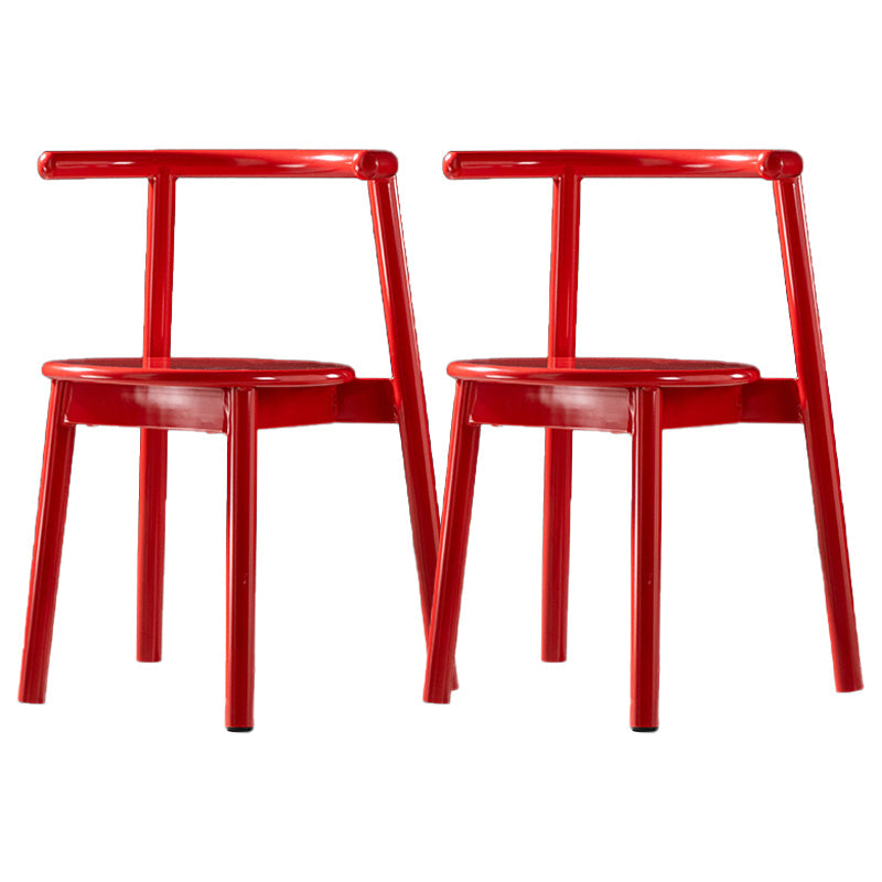 Contemporary Chairs Dining Armless Open Back Side Chairs with Metal Legs for Kitchen Red 2 Piece Set Clearhalo ' kitchen&dining_furn' 'Dining Chairs' 'Dining Tables & Seating' 'dining_chair' 'furn' 'furn_dining_chair' 'Furniture' 'furniture_dining_chair' 'Kitchen & Dining Furniture' 'kitchen' 4589345