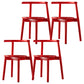 Contemporary Chairs Dining Armless Open Back Side Chairs with Metal Legs for Kitchen Red 4 Piece Set Clearhalo ' kitchen&dining_furn' 'Dining Chairs' 'Dining Tables & Seating' 'dining_chair' 'furn' 'furn_dining_chair' 'Furniture' 'furniture_dining_chair' 'Kitchen & Dining Furniture' 'kitchen' 4589346