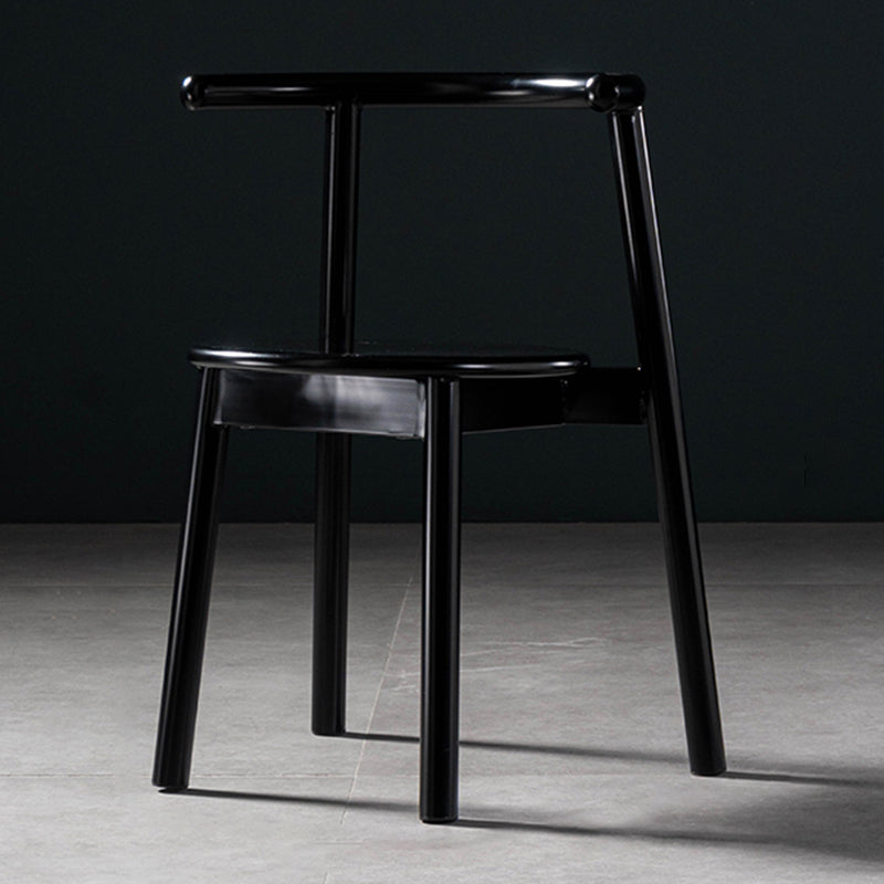 Contemporary Chairs Dining Armless Open Back Side Chairs with Metal Legs for Kitchen Black 1 Piece Clearhalo ' kitchen&dining_furn' 'Dining Chairs' 'Dining Tables & Seating' 'dining_chair' 'furn' 'furn_dining_chair' 'Furniture' 'furniture_dining_chair' 'Kitchen & Dining Furniture' 'kitchen' 4589348