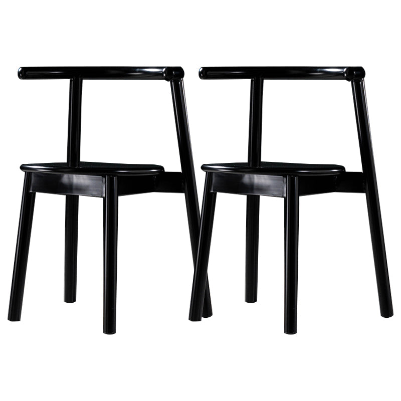 Contemporary Chairs Dining Armless Open Back Side Chairs with Metal Legs for Kitchen Black 2 Piece Set Clearhalo ' kitchen&dining_furn' 'Dining Chairs' 'Dining Tables & Seating' 'dining_chair' 'furn' 'furn_dining_chair' 'Furniture' 'furniture_dining_chair' 'Kitchen & Dining Furniture' 'kitchen' 4589350