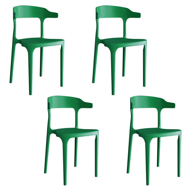 Modern Open Back Arm Chair Matte Finish Plastic Dining Chair Green 4 Piece Set Clearhalo ' kitchen&dining_furn' 'Dining Chairs' 'Dining Tables & Seating' 'dining_chair' 'furn' 'furn_dining_chair' 'Furniture' 'furniture_dining_chair' 'Kitchen & Dining Furniture' 'kitchen' 4589355