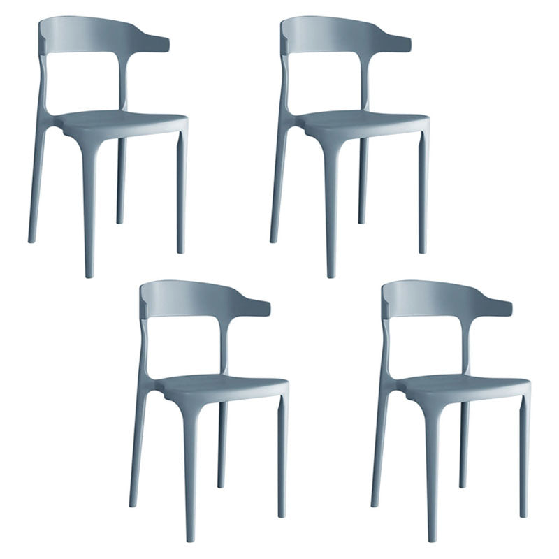 Modern Open Back Arm Chair Matte Finish Plastic Dining Chair Light Gray 4 Piece Set Clearhalo ' kitchen&dining_furn' 'Dining Chairs' 'Dining Tables & Seating' 'dining_chair' 'furn' 'furn_dining_chair' 'Furniture' 'furniture_dining_chair' 'Kitchen & Dining Furniture' 'kitchen' 4589358