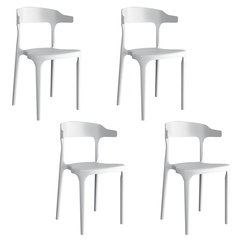Modern Open Back Arm Chair Matte Finish Plastic Dining Chair White 4 Piece Set Clearhalo ' kitchen&dining_furn' 'Dining Chairs' 'Dining Tables & Seating' 'dining_chair' 'furn' 'furn_dining_chair' 'Furniture' 'furniture_dining_chair' 'Kitchen & Dining Furniture' 'kitchen' 4589362