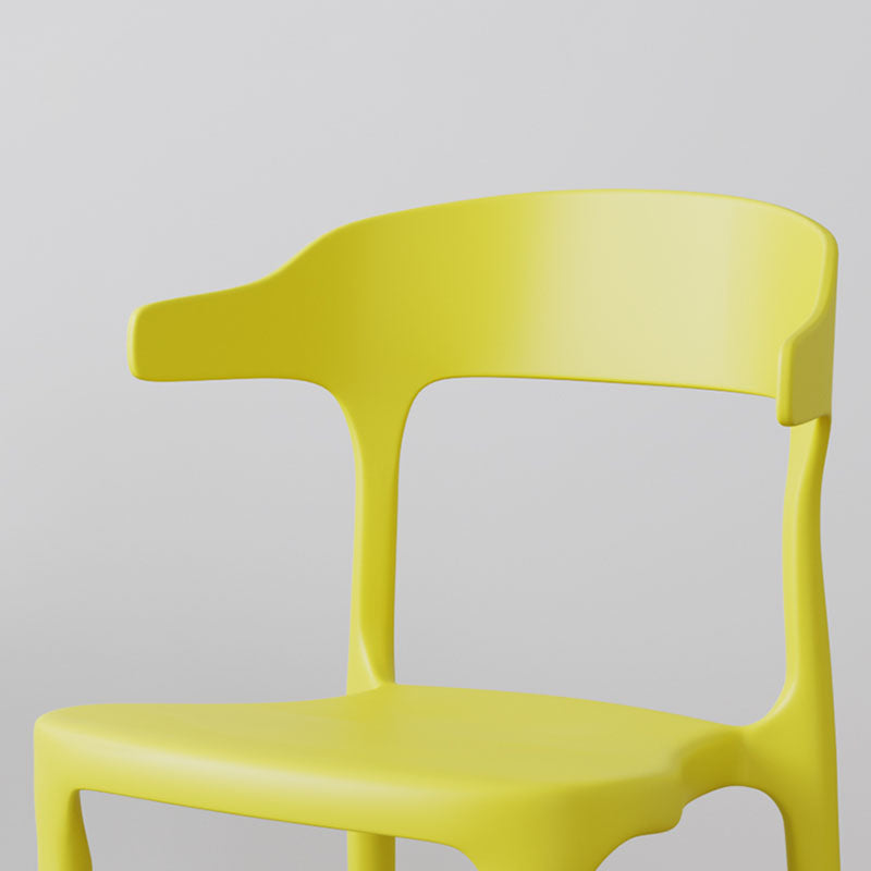 Modern Open Back Arm Chair Matte Finish Plastic Dining Chair Clearhalo ' kitchen&dining_furn' 'Dining Chairs' 'Dining Tables & Seating' 'dining_chair' 'furn' 'furn_dining_chair' 'Furniture' 'furniture_dining_chair' 'Kitchen & Dining Furniture' 'kitchen' 4589365