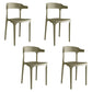 Modern Open Back Arm Chair Matte Finish Plastic Dining Chair Khaki 4 Piece Set Clearhalo ' kitchen&dining_furn' 'Dining Chairs' 'Dining Tables & Seating' 'dining_chair' 'furn' 'furn_dining_chair' 'Furniture' 'furniture_dining_chair' 'Kitchen & Dining Furniture' 'kitchen' 4589370