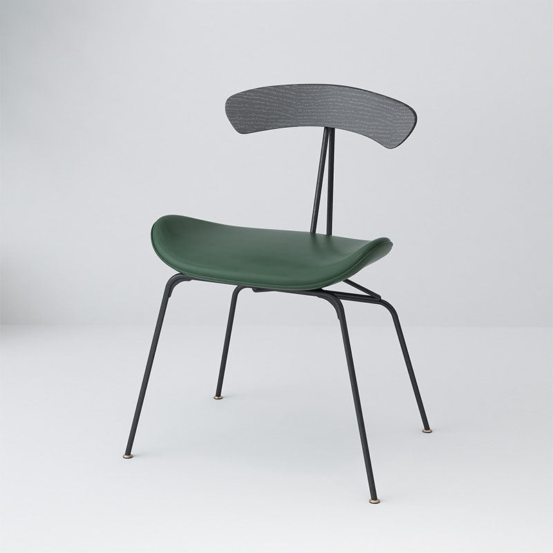 Industrial Open Back Armless Dining Chairs Leather Dining Side Chair Green 1 Piece Clearhalo ' kitchen&dining_furn' 'Dining Chairs' 'Dining Tables & Seating' 'dining_chair' 'Furniture' 'furniture_dining_chair' 'Kitchen & Dining Furniture' 'kitchen' 4589384