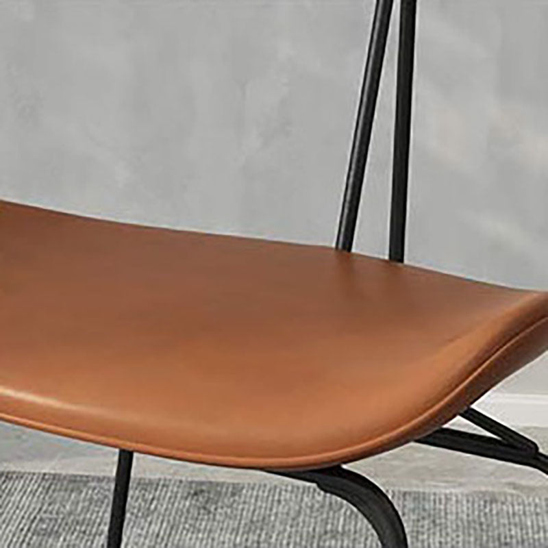 Industrial Open Back Armless Dining Chairs Leather Dining Side Chair Clearhalo ' kitchen&dining_furn' 'Dining Chairs' 'Dining Tables & Seating' 'dining_chair' 'Furniture' 'furniture_dining_chair' 'Kitchen & Dining Furniture' 'kitchen' 4589388