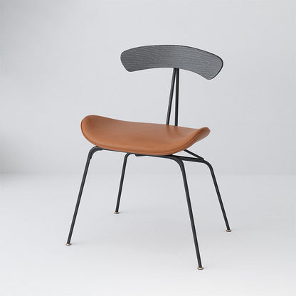 Industrial Open Back Armless Dining Chairs Leather Dining Side Chair Brown 1 Piece Clearhalo ' kitchen&dining_furn' 'Dining Chairs' 'Dining Tables & Seating' 'dining_chair' 'Furniture' 'furniture_dining_chair' 'Kitchen & Dining Furniture' 'kitchen' 4589390