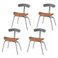 Industrial Open Back Armless Dining Chairs Leather Dining Side Chair Brown Set of 4 Clearhalo ' kitchen&dining_furn' 'Dining Chairs' 'Dining Tables & Seating' 'dining_chair' 'Furniture' 'furniture_dining_chair' 'Kitchen & Dining Furniture' 'kitchen' 4589394