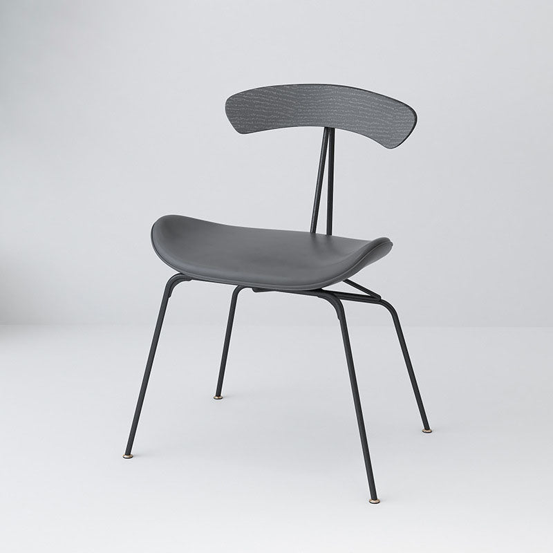 Industrial Open Back Armless Dining Chairs Leather Dining Side Chair Grey 1 Piece Clearhalo ' kitchen&dining_furn' 'Dining Chairs' 'Dining Tables & Seating' 'dining_chair' 'Furniture' 'furniture_dining_chair' 'Kitchen & Dining Furniture' 'kitchen' 4589395