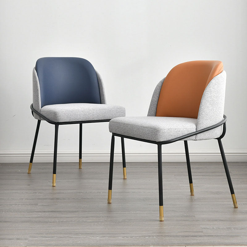 Scandinavian Dining Fabric Side Chairs Armless Solid Back Chair Clearhalo ' kitchen&dining_furn' 'Dining Chairs' 'Dining Tables & Seating' 'dining_chair' 'furn' 'furn_dining_chair' 'Furniture' 'furniture_dining_chair' 'Kitchen & Dining Furniture' 'kitchen' 4589400