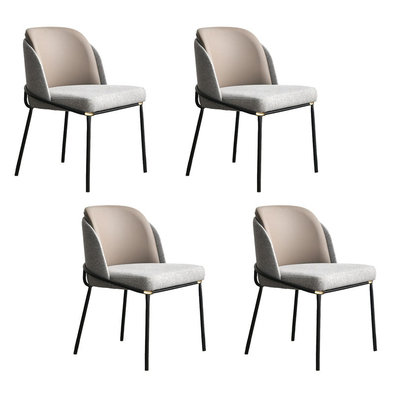 Scandinavian Dining Fabric Side Chairs Armless Solid Back Chair Light Brown 4 Piece Set Clearhalo ' kitchen&dining_furn' 'Dining Chairs' 'Dining Tables & Seating' 'dining_chair' 'furn' 'furn_dining_chair' 'Furniture' 'furniture_dining_chair' 'Kitchen & Dining Furniture' 'kitchen' 4589402